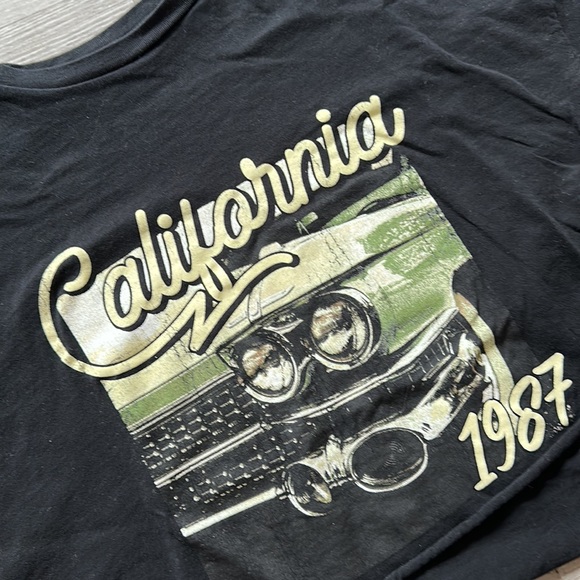 Obsessive Love black California Car crop T-shirt - Picture 2 of 4
